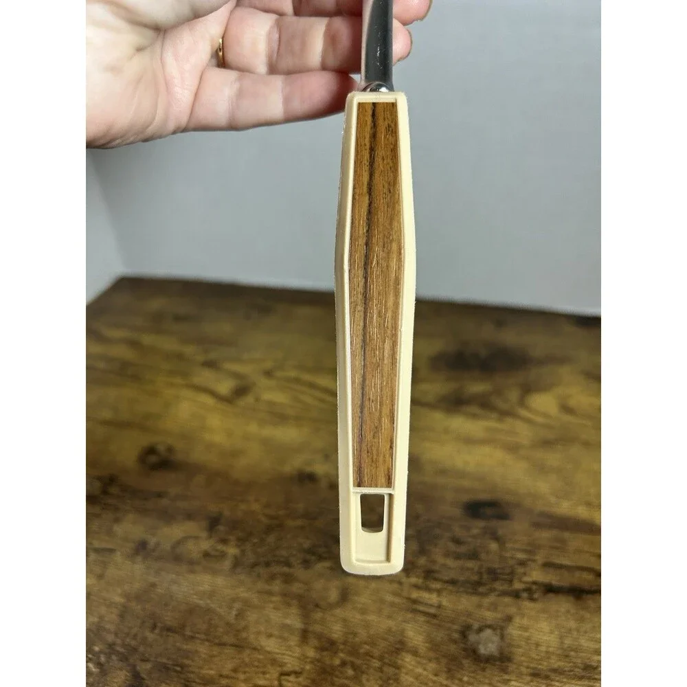 Vintage Stainless Serving Spoon Faux Wood Handle Mid Century 12” Kitchen Japan